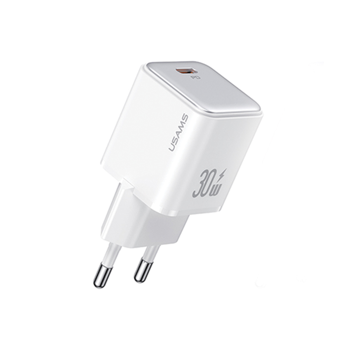 USAMS US-CC186 X-Ron Series USB-C Hálózati töltő - Fehér (30W) (USA001283)