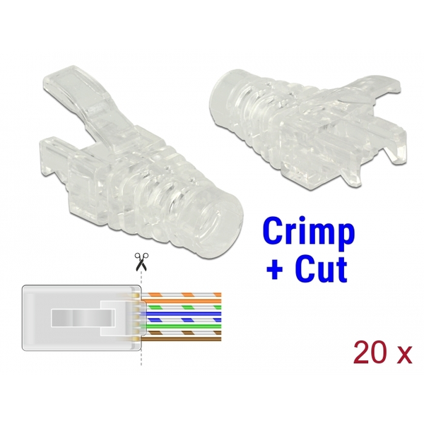 Knickschutz für RJ45 Crimp+Cut Stecker (transparent, 20 Stück)