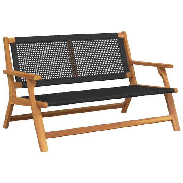 Banco De Jardín Negro 122x76x73,5 Cm Madera Maciza De Acacia V3966 Unico / Negro