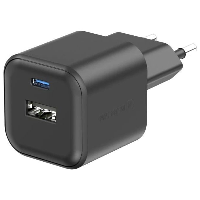 Swissten 22071510 USB-A / USB-C Hálózati Töltő Adapter 12W - Fekete (22071510)