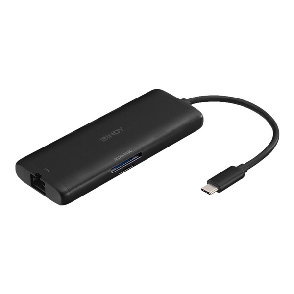 Lindy 43358 dokovací stanice/replikátor portů Kabel USB 3.2 Gen 1 (3.1 Gen 1) Type-C Černá
