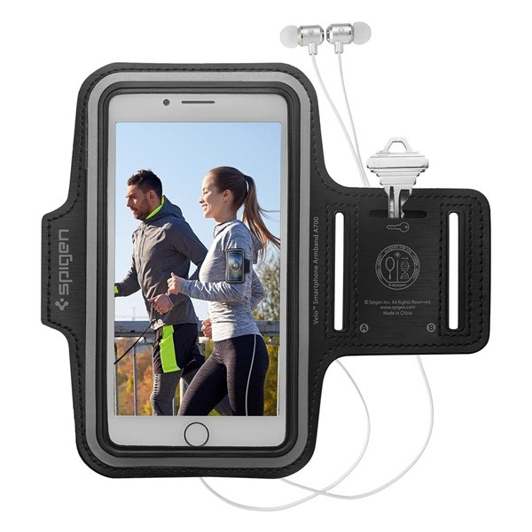 Univerzális védőtok, Sport karpánt tok, max. 6.7'-os készülékekhez, Spigen Dynamic Shield A703, fekete (91294)