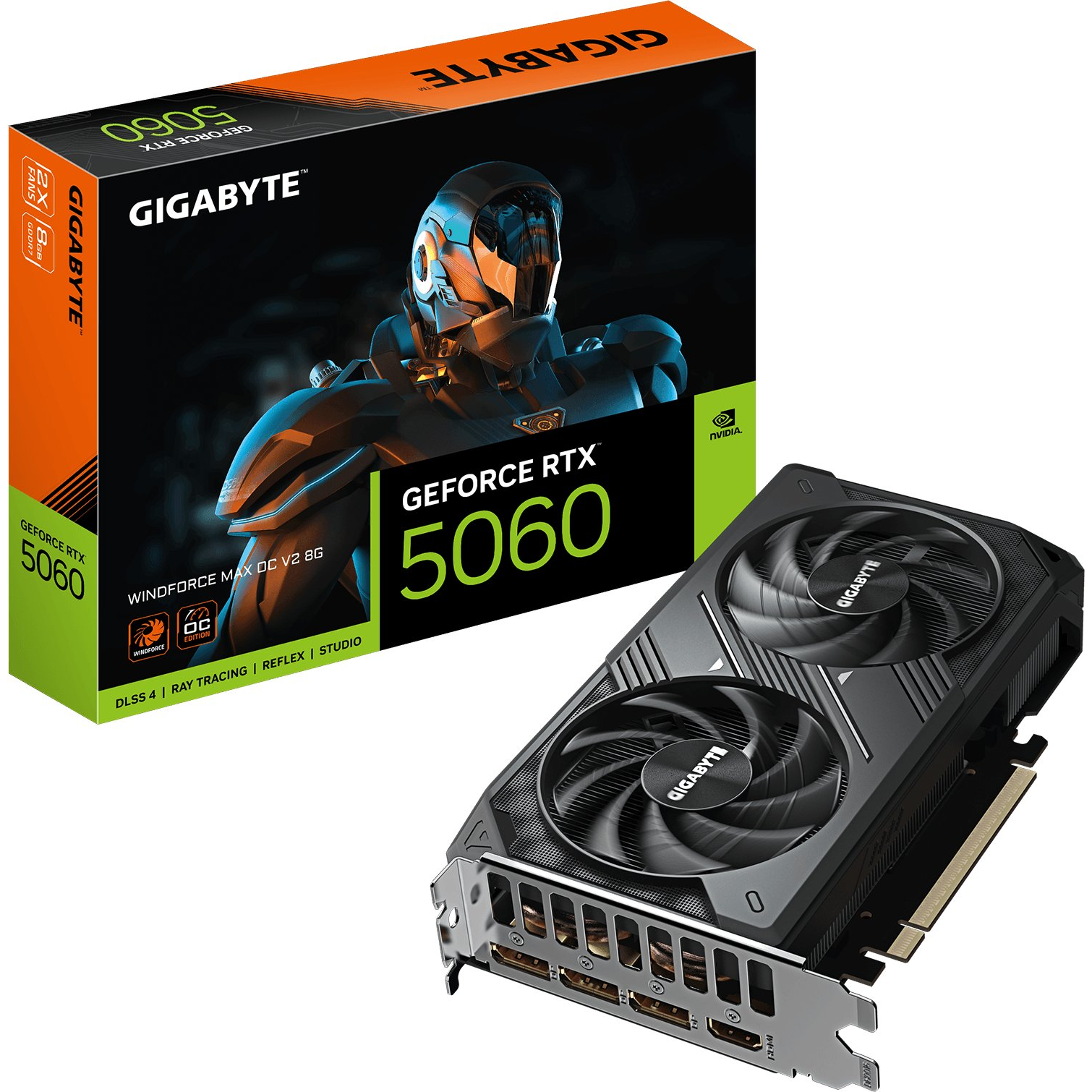 Видеокарта Gigabyte RTX 5060 WINDFORCE MAX OC 8 GB GDDR7 — GV-N5060WF2MAX OCV2-8GD