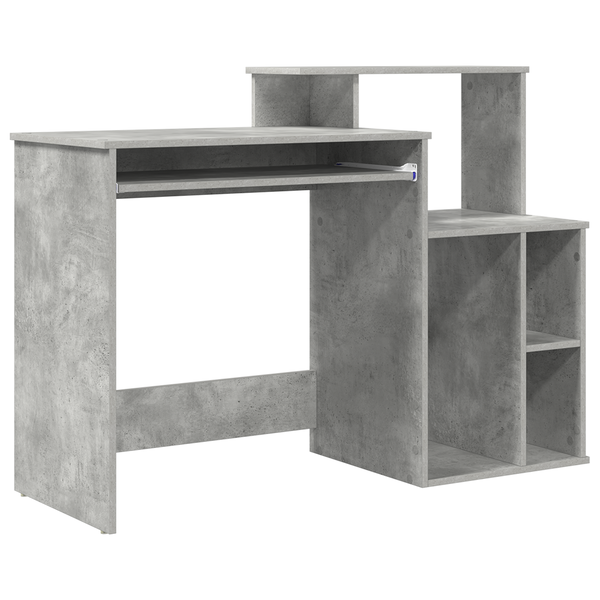 birou cu stocare gri beton 120.5x44x88.5 cm lemn prelucrat