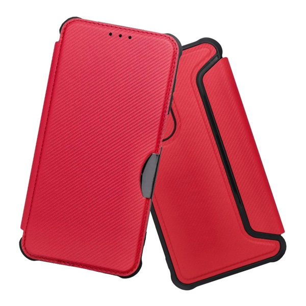 gigapack Tok álló, bőr hatású (FLIP, oldalra nyíló, ütésállóság, légpárnás sarok, kameravédő, karbon minta) PIROS Samsung Galaxy A52s 5G (SM-A528) / Galaxy A52 5G (SM-A526F) / Galaxy A52 4G (SM-A525F) "Gigapac (GP-160470)