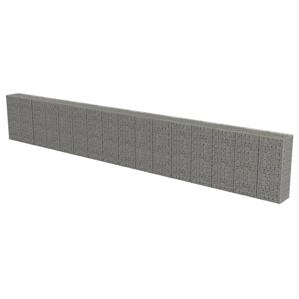 horganyzott acél gabion fal fedéllel 900 x 50 x 150 cm (143589)