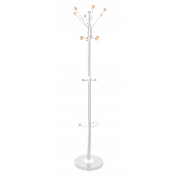 Wieszak na ubrania OFFICE PRODUCTS Goteborg, stojący, uch. na parasol, srebrny