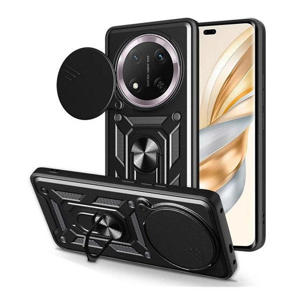 gigapack Defender szilikon telefonvédő (ütésállóság, tartógyűrű, kameravédő) FEKETE Honor Magic 7 Lite " csomagolás" (GP-166608)