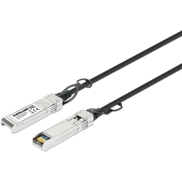 Intellinet 508391 InfiniBand og fiberoptisk kabel 1 m SFP+ Sort, Sølv