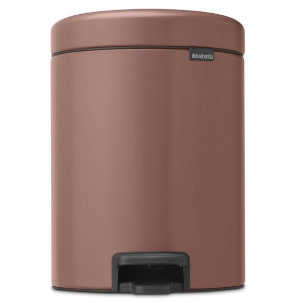 Brabantia NewIcon pedálos hulladékgyűjtő szagmentesen záródó Soft-Close fedél, műanyag tartály, 5L - W méret, acél, szaténrózsaszín taupe - 233982