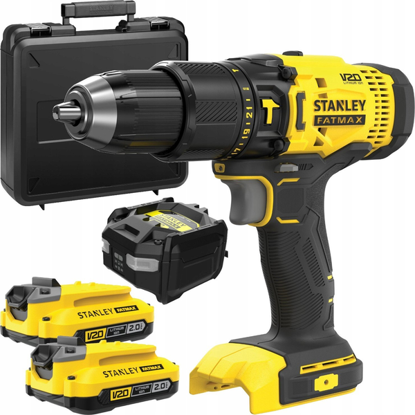 Stanley FatMax aku vŕtačka s príklepom 18V 2x2,0Ah kufor SFMCD711D2K
