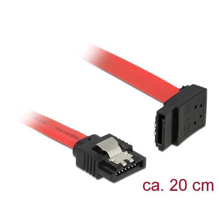 Delock 6 Gb/s sebességet biztosító SATA-kábel egyenes > felfelé néző SATA 0,2m (83972) (DE83972)