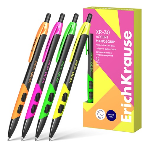 ErichKrause Golyóstoll  XR-30 Matic&Grip Accent 0.7 mm kék vegyes színek (61083)