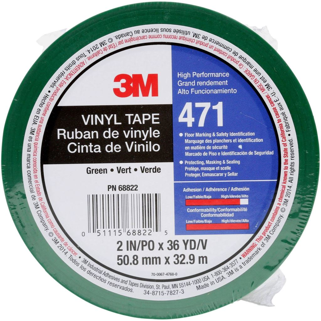 3M 471GR50IW vinil ragasztószalag, zöld, 33 m x 50 mm (471GR50IW)