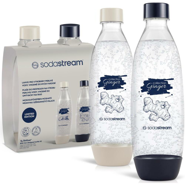 SodaStream Fuse Ginger Ale Műanyag Szódagép palack 2 darab 1L - Átlátszó