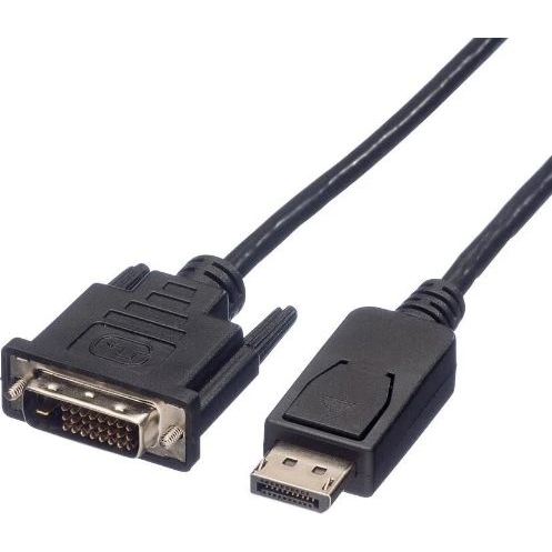 Roline Kijelző csatlakozó Csatlakozókábel DisplayPort dugó, DVI-D 24+1 pólusú Csatlakozódugó 1.50 m Fekete 11.04.5619 Árnyékolt DisplayPort kábel