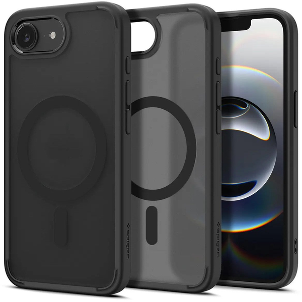 Carcasa Spigen Crystal Hybrid MagSafe compatibila cu iPhone 16e Frost Black