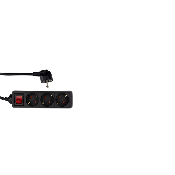 REV 512371555 250V Elosztó 3 aljzatos 1.4m - Fekete (512371555)