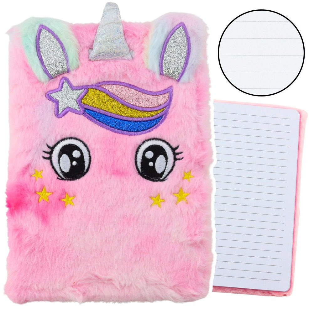 Plüss Jegyzetfüzet Vonalas Egyszarvú Rózsaszín Szivárvány 21034 (21034)