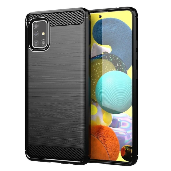 Samsung Galaxy A51 készülékhez Carbon tok fekete