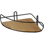 DOCHTMANN Corner shelf metal, bamboo black 20 × 20 × 7 cm