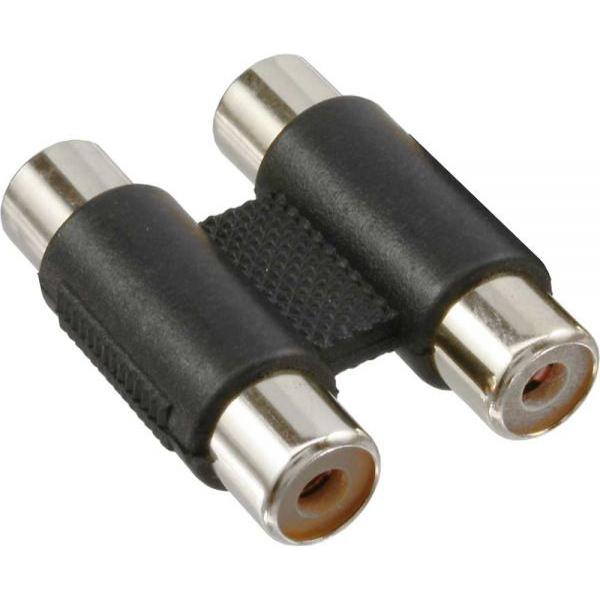 InLine 99318 csatlakozó átlakító Cinch female 2xRCA Fekete, Ezüst (99318)