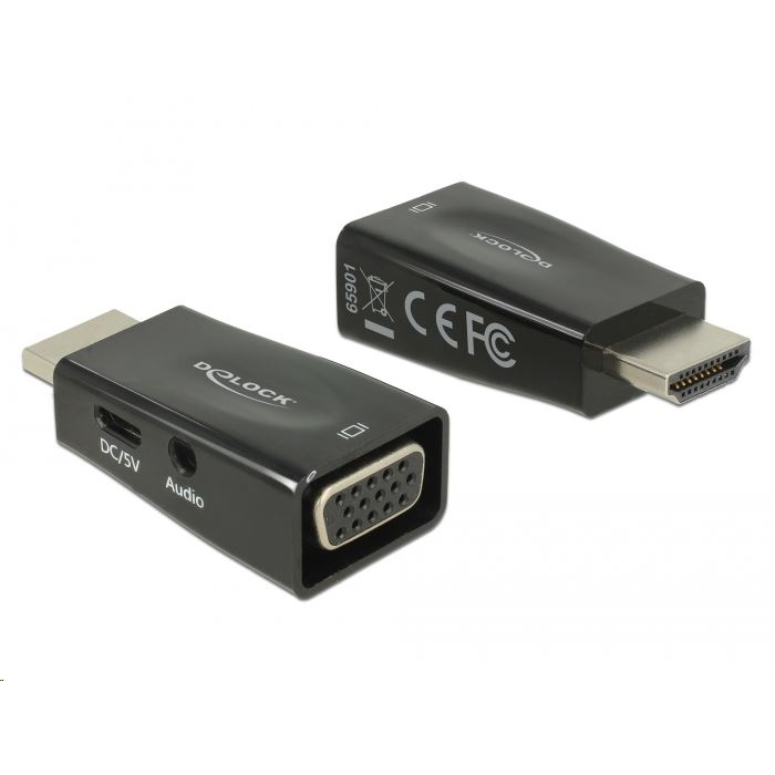 Delock 65901 HDMI-A dugó > VGA hüvely adapter audióval (65901)