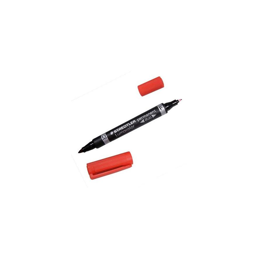 Staedtler Lumocolor Duo 0.6/1.5mm Alkoholos marker - Piros (10db/csomag) (348-2)