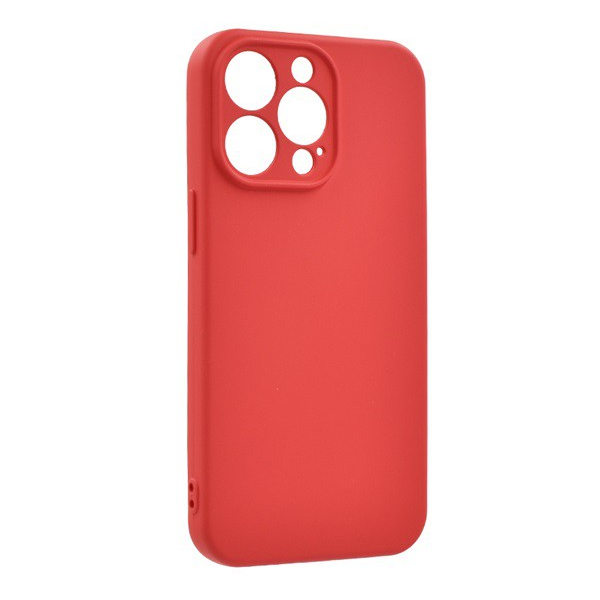 Szilikon telefonvédő (matt, mikrofiber plüss karcolásmentesítő belső, prémium) PIROS [Apple iPhone 13 Pro] (5996591139807)