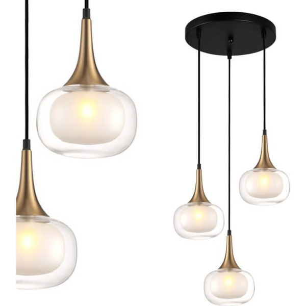 Lampa wisząca Italux Wisząca lampa salonowa Konila do przedpokoju mosiądz