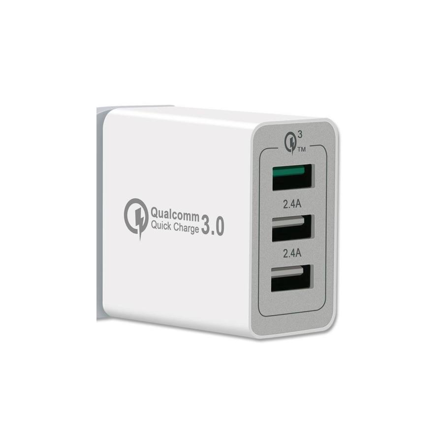 BlackBird BH829 Hálózati 3xUSB töltő + Type-C kábel 1m - Fehér (BH829)