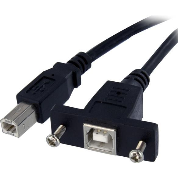 StarTech.com USBPNLBFBM3 USB-kabel USB 2.0 0,91 m USB B 0,48 Gbit/s Zwart
