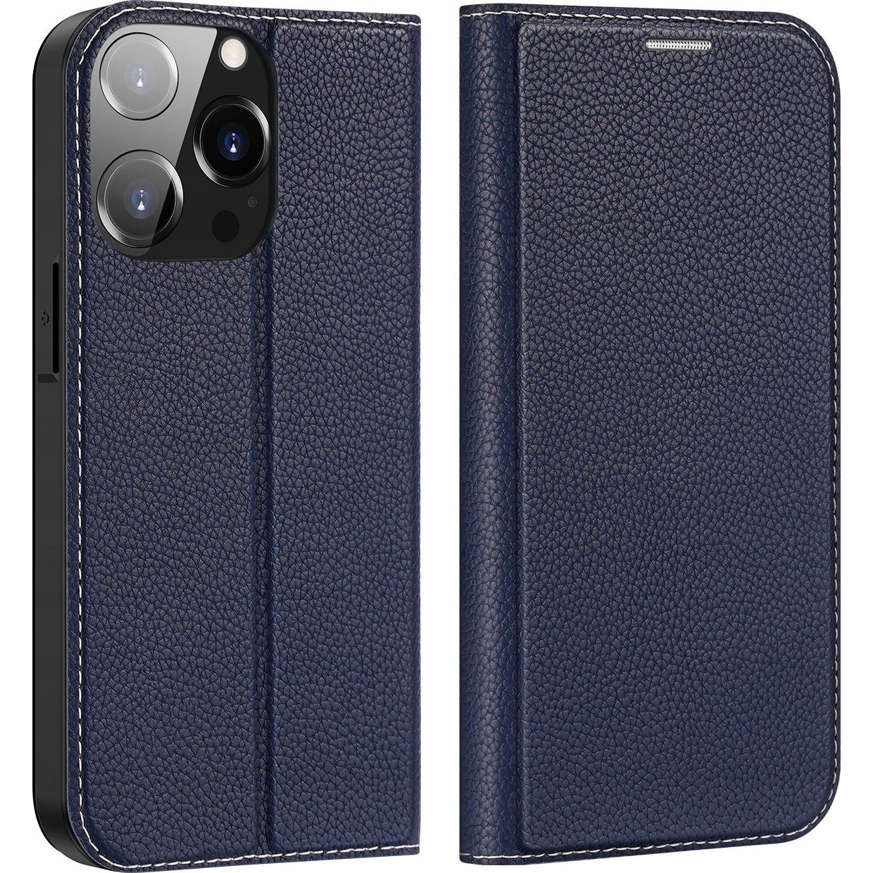 Dux Ducis SKIN X2 tok álló, bőr hatású (FLIP, ütésállóság, oldalra nyíló, asztali tartó) SÖTÉTKÉK Apple iPhone 14 Pro (GP-128916) (187751935)