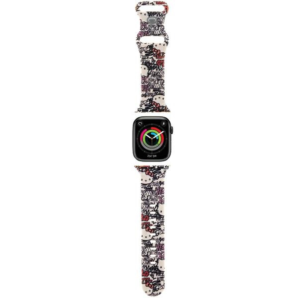 HELLO KITTY SILIKONSKI PAŠEK ZA APPLE WATCH 38/40/41MM GRAFFITI BEŽ