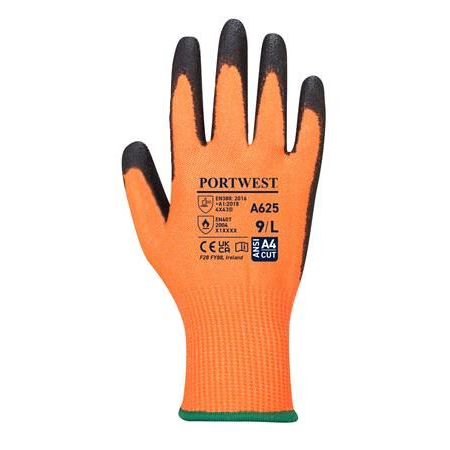 PORTWEST Cut 5 vágásbiztos védőkesztyű XL-es méret narancssárga (A625O8RXL) (A625O8RXL)
