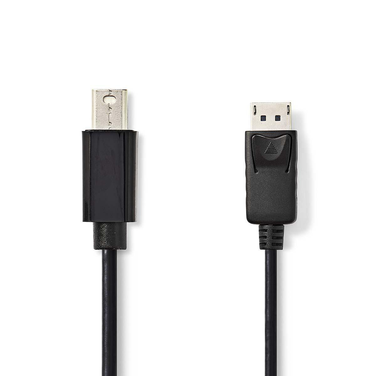 Nedis CCGP37400BK20 Mini DisplayPort - DisplayPort (apa - apa) kábel 2m - Fekete (CCGP37400BK20)