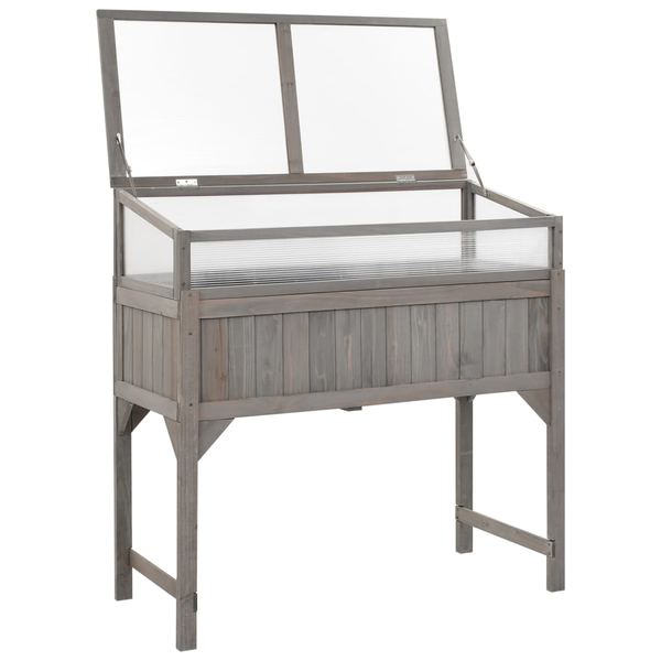 Повдигната Леха vidaXL, Дърво, Сив,110 x 54 x 120 см