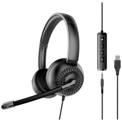Speedlink METIS On Ear headset Vezetékes Stereo Fekete Headset, Hangerő szabályozás, Mikrofon némítás (SL-870007-BK) (SL-870007-BK)