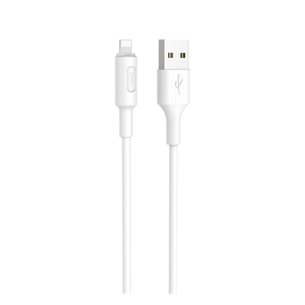 Cablu tip Lightning Hoco, silicon, X25 Soarer, 1m, 2A, alb