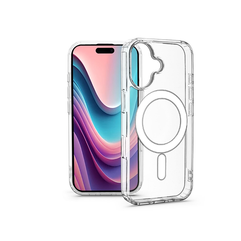Apple iPhone 16 szilikon hátlap - Anti Shock MagSafe - átlátszó (HF785410)