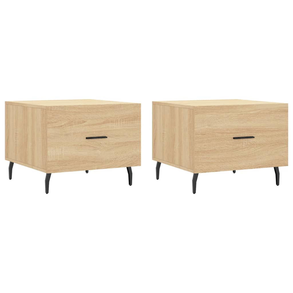 2 db sonoma tölgy szerelt fa dohányzóasztal 50 x 50 x 40 cm (829435)