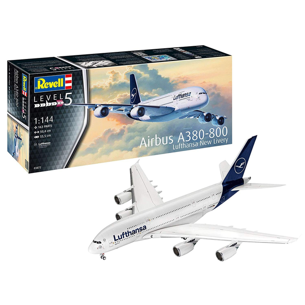 Revell Airbus A380-800 Lufthansa New Livery repülőgép műanyag modell (1:144)