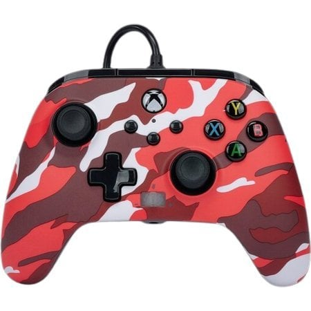 PowerA Enhanced Wired, Xbox Series X|S, Xbox One, PC, Red Camo, Vezetékes kontroller