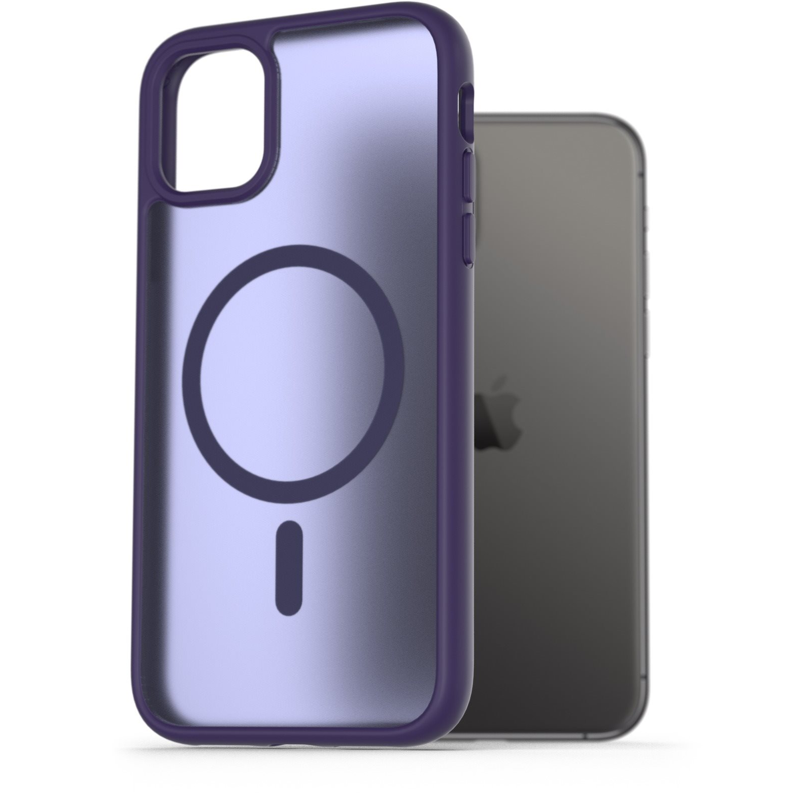 AlzaGuard Matte Case Compatible with Magsafe iPhone 11 sötétlila tok (AGD-PCMM66DU)