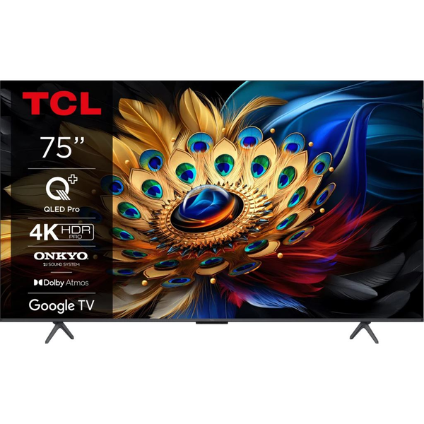 TCL televize 75C655 75" QLED Pro 4K UHD Google TV 60Hz DVB-T2
