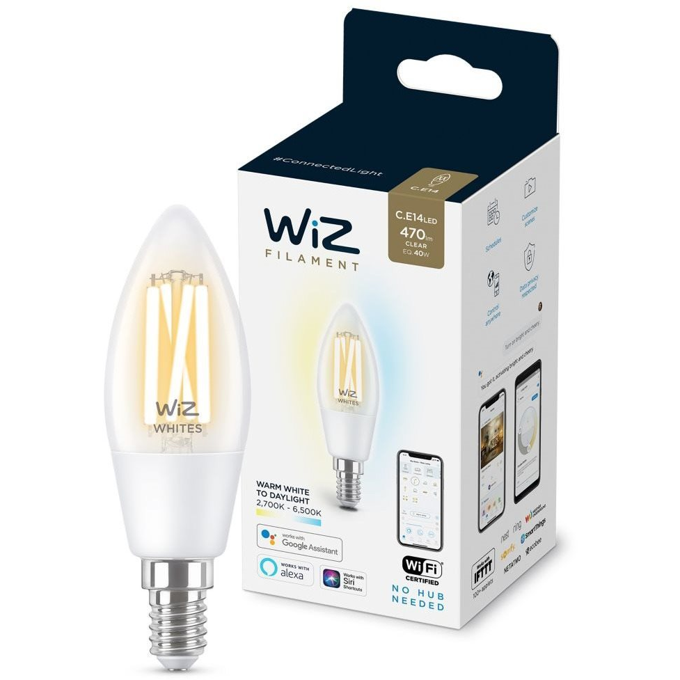 WiZ Tunable White 40 W E14 C35 Filament (929003017601)