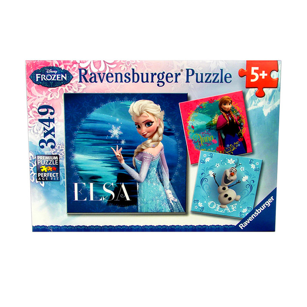 Puzzle Ravensburger Puzzle 49 dílků Puzzle 3x49 Frozen Elsa Anna a Olaf