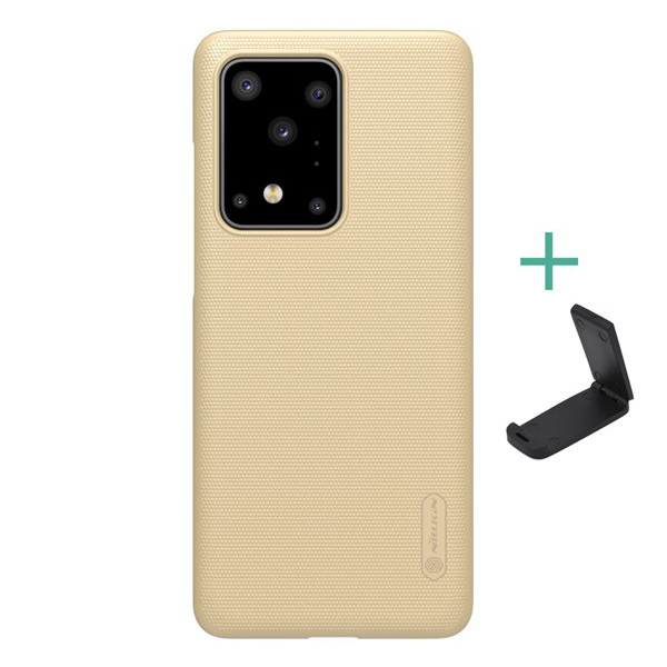 NILLKIN SUPER FROSTED műanyag telefonvédő (gumírozott, érdes felület + asztali tartó) ARANY [Samsung Galaxy S20 Ultra 5G (SM-G988B)] (5996457939923)