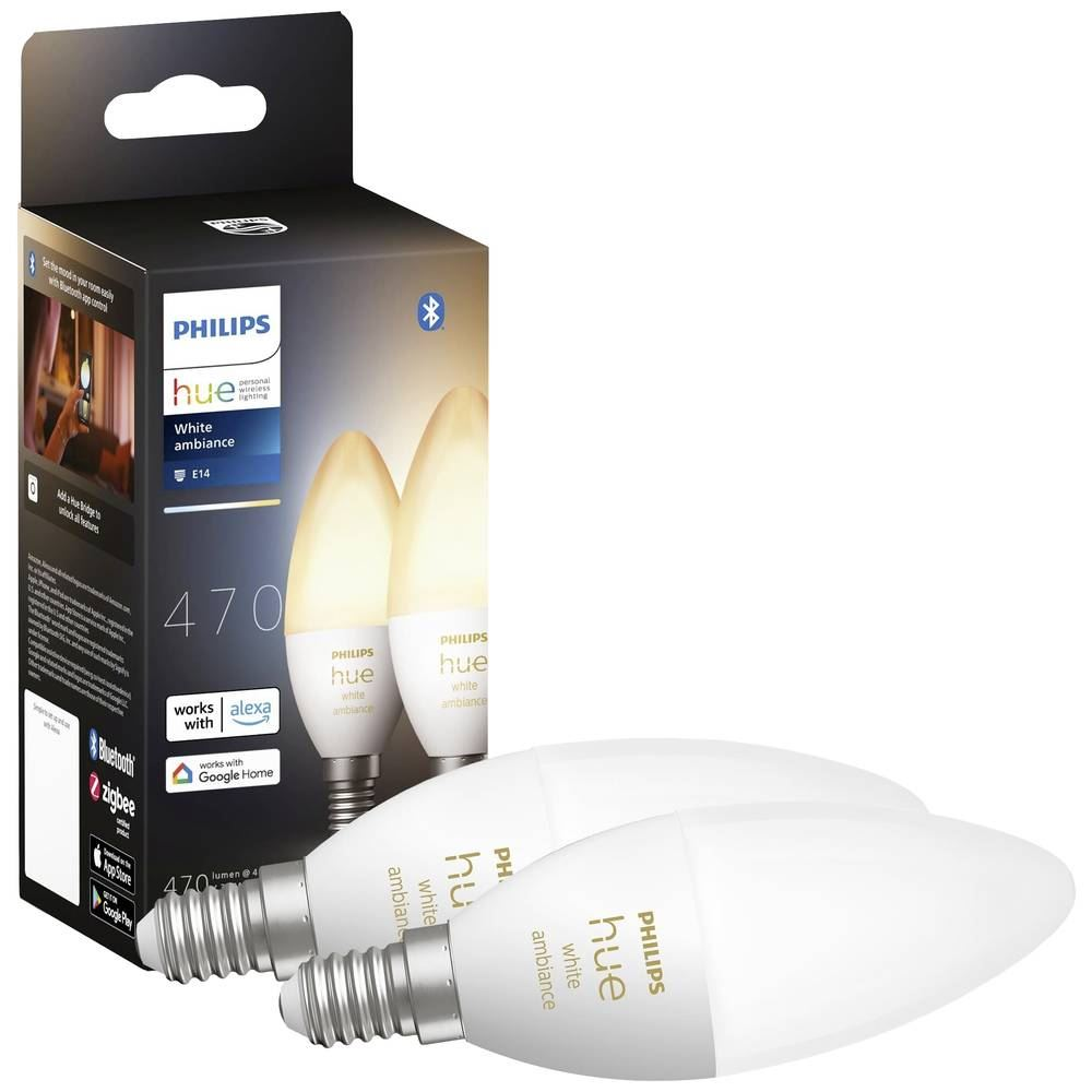 Philips Lighting Hue LED fényforrás White Ambiance E14 melegfehértől a hidegfehérig 2db (871951435673300) (871951435673300)