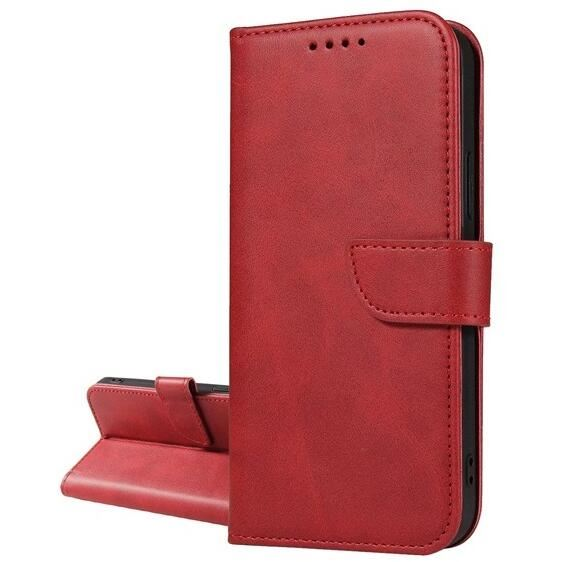 Gigapack T Phone 2 5G koptatott bőr hatású fliptok piros (GP-159668) (GP-159668)